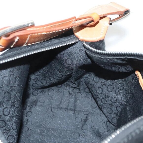 CELINE C Macadam Canvas Shoulder Bag Suede Black Silver Auth 120034 - Picture 12 of 16